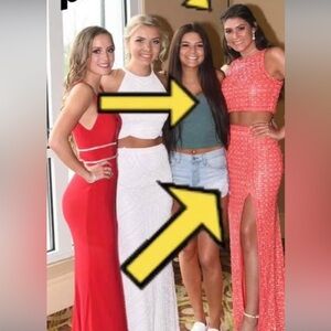 Mac Duggal Coral Two Piece Prom Dress